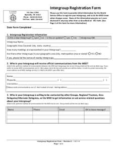 Intergroup Registration Form P.O. BoxNashville, TNPhone: (Toll-free: (