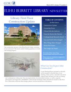 March 2011 volume 15 number 2  ELIHU BURRITT LIBRARY news  NEWSLETTER