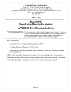 Biology / Chemistry / Organic chemistry / Proteasome inhibitor / Onyx Pharmaceuticals / Multiple myeloma / Proteasome / Bortezomib / Proteolix / Carfilzomib / Epoxides / Morpholines