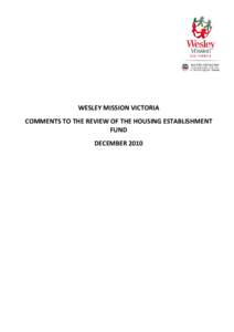 Microsoft Word - Housing Establishment Fund Submission FINALdoc