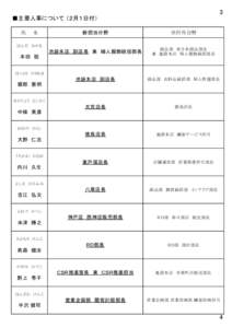 3  ■主要人事について （２月１日付） 氏　　名  新担当分野