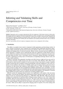 Applied Ontology[removed]–32 IOS Press 1  Inferring and Validating Skills and