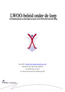 Fontys OSO - Master SEN; Gespecialiseerd Leraar VO Meesterstuk van Inge de Laat: Sint-Oedenrode, juni 2011 Drs. Ad M.J.M. Donkers & A. Westerbeek, MA  1