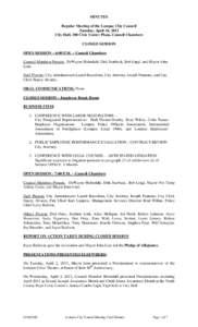 MINUTES Regular Meeting of the Lompoc City Council Tuesday, April 16, 2013 City Hall, 100 Civic Center Plaza, Council Chambers CLOSED SESSION OPEN SESSION – 6:00 P.M. – Council Chambers