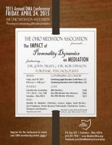 presents ...  featuring ... Dr. John Tilley& dr. Bob Stinson forensic Psychologists Friday. April