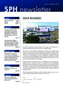 No. 33 | FebruarySPH newsletter Dear Readers!  news