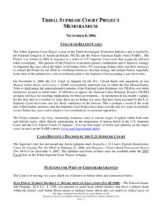 Microsoft Word - Tribal Supreme Court Project - Case Updates[removed]doc