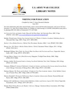 U.S. Army War College Library Notes