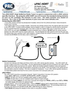 uPAC-HDRT  HD Radio Tuner For use with uPAC Vehicle specific interfaces Class 2