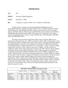 Memo for s7[removed]Comparative Analysis of Rule 11Ac1-5 Statistics by S&P Index)