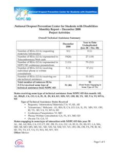 December 2008 Monthly Report