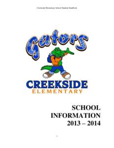 Creekside Elementary School Student Handbook  SCHOOL