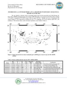 RED SISMICA DE PUERTO RICO  Universidad de Puerto Rico Recinto de Mayagüez Departamento de Geología