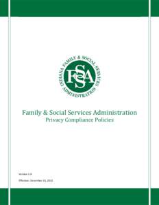 Family & Social Services Administration Privacy Compliance Policies