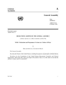 Vienna Declaration and Programme of Action / Human rights education / Peace / UNESCO / Universal Declaration of Human Rights / International Day for Tolerance / International Decade for the Promotion of a Culture of Peace and Non-Violence for the Children of the World / Human rights / Ethics / United Nations