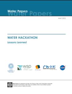 Hackathon / Internet slang / OpenBSD / Random Hacks of Kindness / Hack Day / Water resources / Water management / Drinking water / Water crisis / Water / Software / Environment