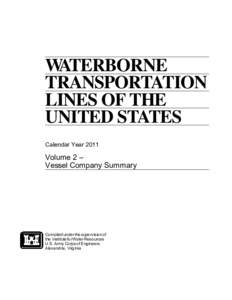 WATERBORNE TRANSPORTATION LINES OF THE UNITED STATES Calendar Year 2011