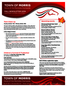 FALL NEWSLETTER[removed]September, October, November Town Clean-up