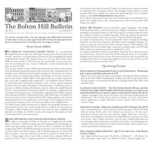 The Bolton Hill Bulletin Vol. XXXXI No7 July[removed]Published by the Mount Royal Improvement Association