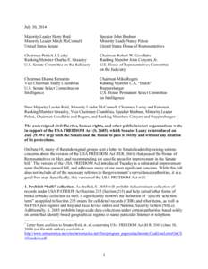 Microsoft Word - Coalition Ltr_Supporting_S2685_USA_FREEDOM_Act_073014.docx