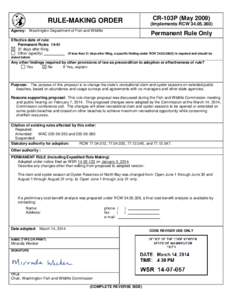 CR-103P (May[removed]RULE-MAKING ORDER (Implements RCW[removed])