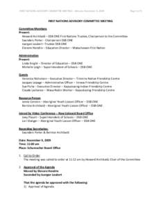 FIRST NATIONS ADVISORY COMMITTEE MEETING – Minutes November 9, 2009                                            P