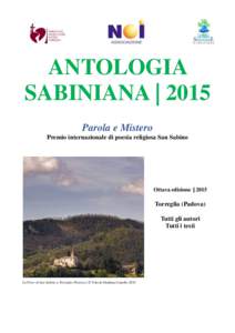 ANTOLOGIA SABINIANA | 2015 Parola e Mistero Premio internazionale di poesia religiosa San Sabino  Ottava edizione |2015