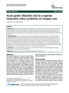 Digestive system / Abdomen / Medical emergencies / Superior mesenteric artery syndrome / Syndromes / Superior mesenteric artery / Duodenum / Peritoneum / Celiac artery / Anatomy / Medicine / Health