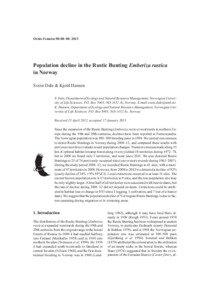Ornis Fennica 90:00–[removed]Population decline in the Rustic Bunting Emberiza rustica