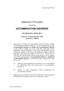 Instrument No.297 of[removed]Statement of Principles concerning  ACCOMMODATION DISORDER