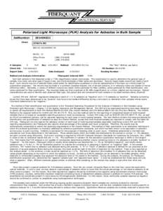 Polarized Light Microscope (PLM) Analysis for Asbestos in Bulk Sample JobNumber: Client: [removed]STRATA INC