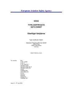 Glasflügel / Type certificate / Glider / Glasflügel H-201 / Glasflügel H-301 / Glider aircraft / Aviation / Flight
