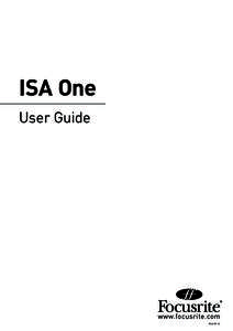 ISA One User Guide  FA0187-01