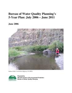 Bureau of Water Quality Planning’s 5-Year Plan: July 2006 – June 2011 June 2006 Salmon Falls Creek below Highway[removed])