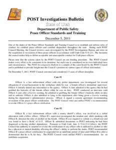 POST Investigations Bulletin