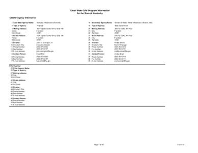 Clean Water NIMS Data Report