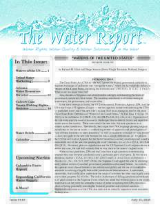 In This Issue: Waters of the USTribal Water Marketing ................... 5 Arizona Water Resources