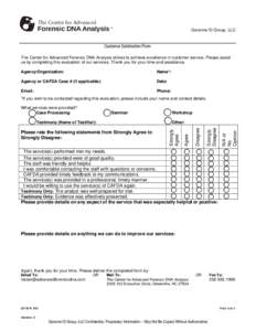   Genome ID G Group, LLC Customerr Satisfaction FForm