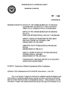 Placeholder page for DSCA Memorandum