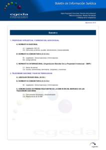 SeptiembreSUMARIO 1. PROPIEDAD INTELECTUAL Y DERECHO DEL AUDIOVISUAL A. NORMATIVA NACIONAL