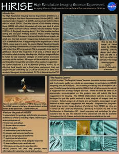 Mars Reconnaissance Orbiter / HiRISE / Mars exploration / University of Arizona / Clickworkers / Phoenix / Diacria quadrangle / Spaceflight / Spacecraft / Space technology