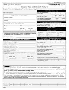 Income Tax and Benefit Return - T1 GENERAL 2014