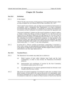 Labrador Inuit Land Claims Agreement - Chapter 20