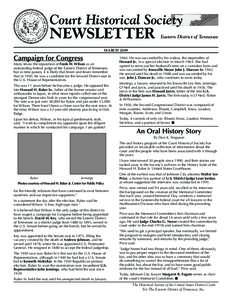 Court Historical Society  Newsletter Eastern District of Tennessee