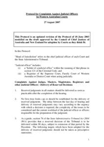 This protocol is a DRAFT prepared on behalf of the Council of Chief Justices of Australia and New Zealand