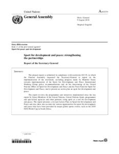 Peacebuilding / Commonwealth of Nations / Politics / International relations / Wilfried Lemke / United Nations International Research and Training Institute for the Advancement of Women / United Nations / Right To Play / Olympic truce