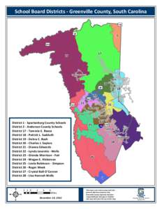 School Board Districts - Greenville County, South Carolina 176 £ ¤ 25
