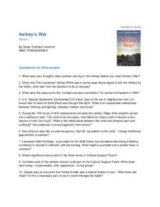 Reading Guide  Ashley’s War Harper By Gayle Tzemach Lemmon ISBN: 