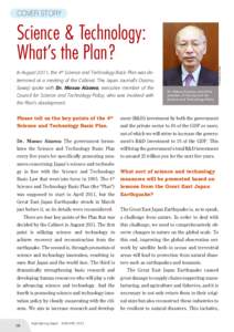 COVER STORY  THE JAPAN JOURNAL Science & Technology: What’s the Plan?