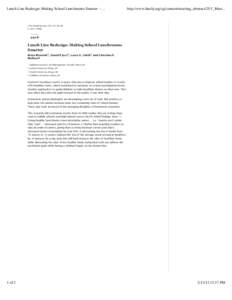 Lunch Line Redesign: Making School Lunchrooms Smarter[removed]http://www.fasebj.org/cgi/content/meeting_abstract/25/1_Meet... (The FASEB Journal. 2011;25:342.8) © 2011 FASEB